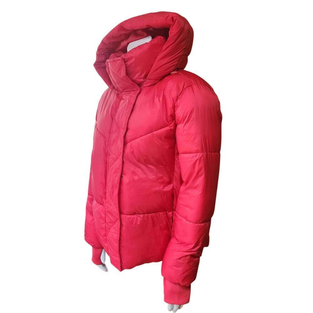 BCBGeneration Premium Performance Women's Red Puffer Jacket with Hood (S) - Picture 2 of 8